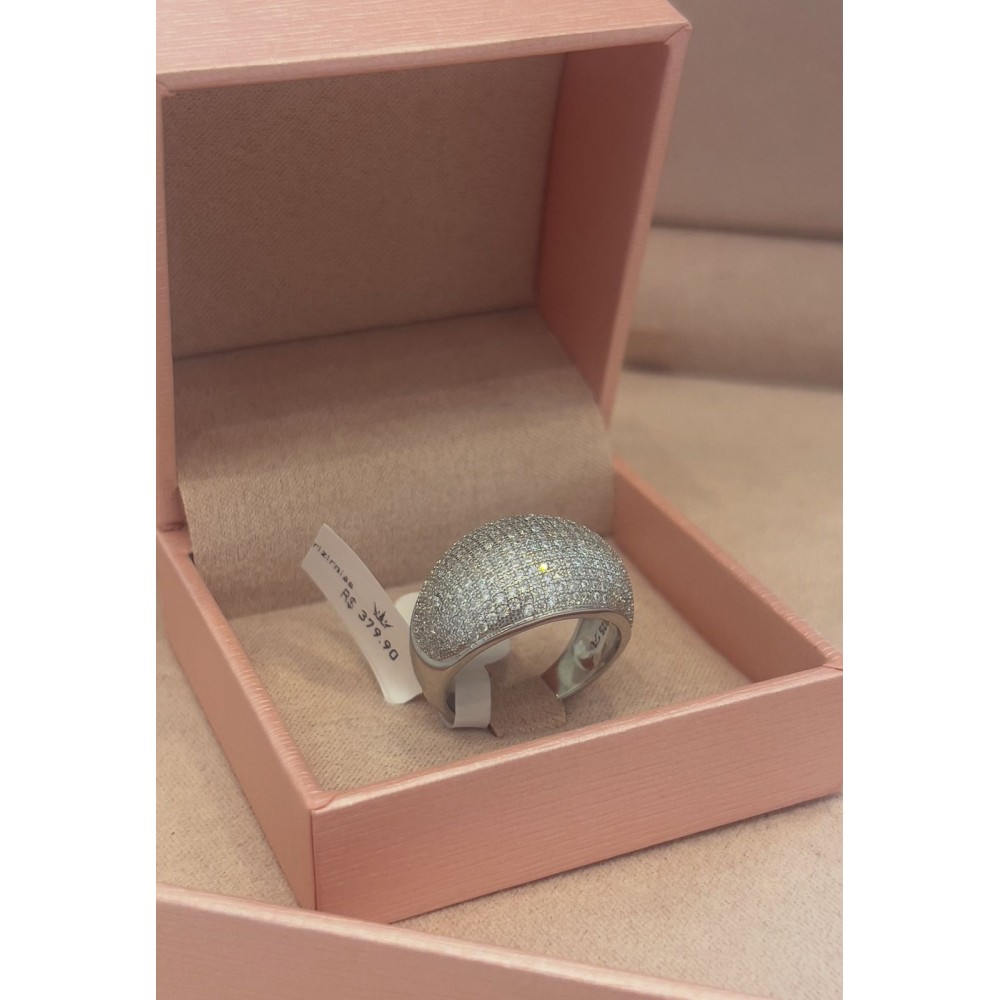 Anel Pavê microcravejado prata 925 